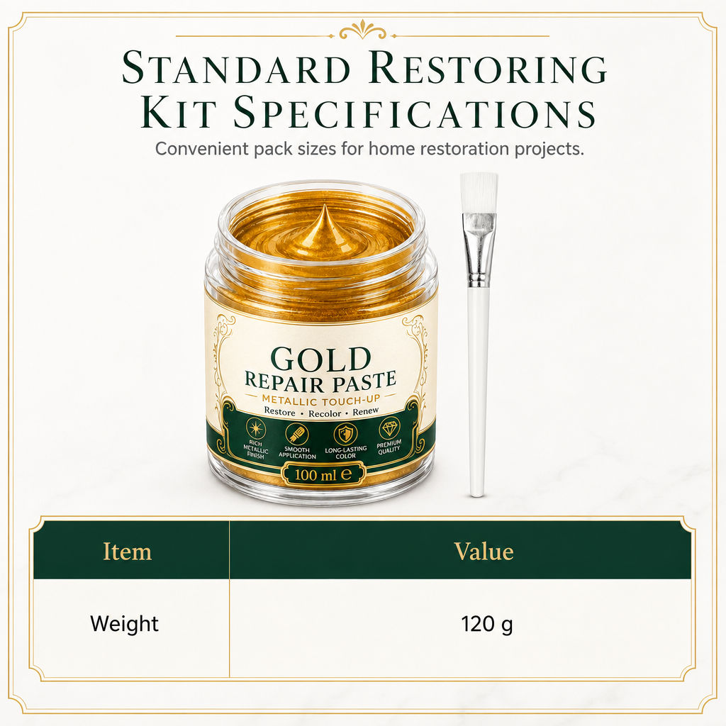 🔥50% RABAT NU! Guldmetallic reparationspasta med pensel, perfekt til metaloverflader ✨✅💥