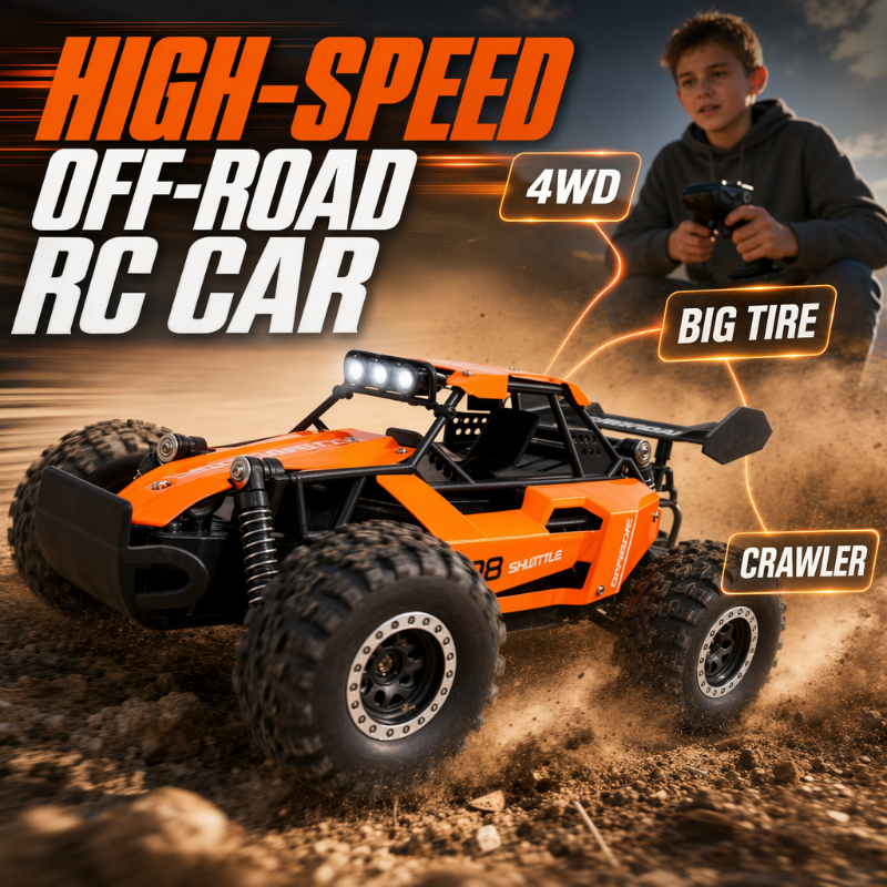 🚙 Højhastigheds RC-offroadbil 4WD med LED-lys