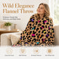 🛋️ Ekstra blød plaid med leopardmønster – hygge og stil i hjemmet ✨