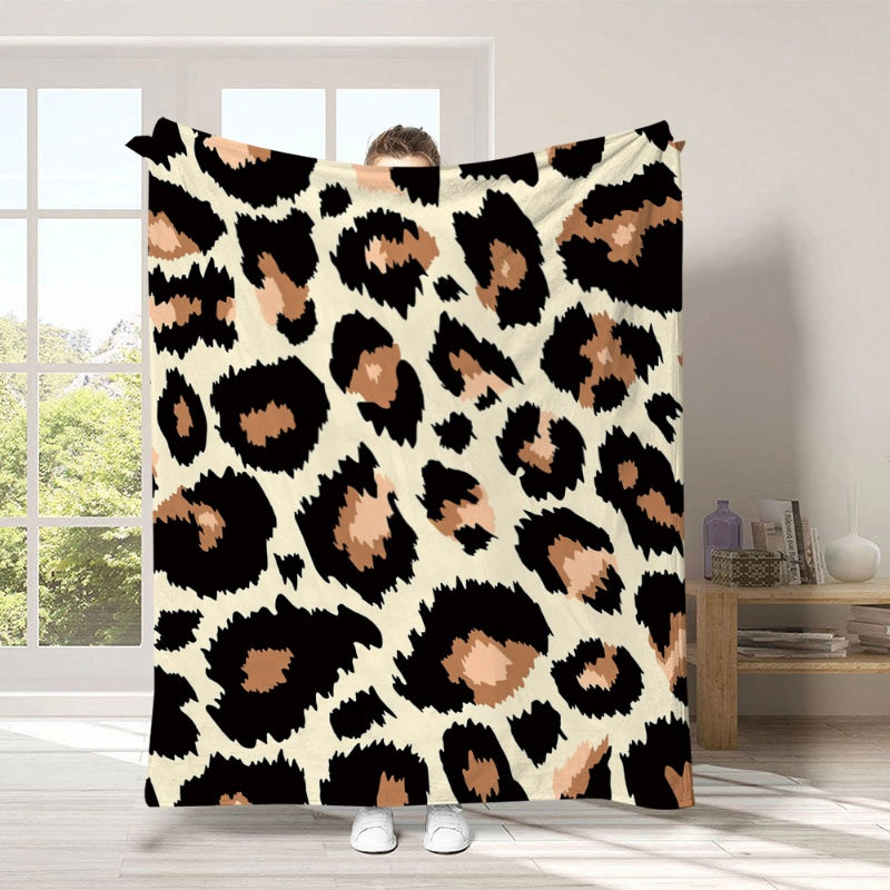 🛋️ Ekstra blød plaid med leopardmønster – hygge og stil i hjemmet ✨