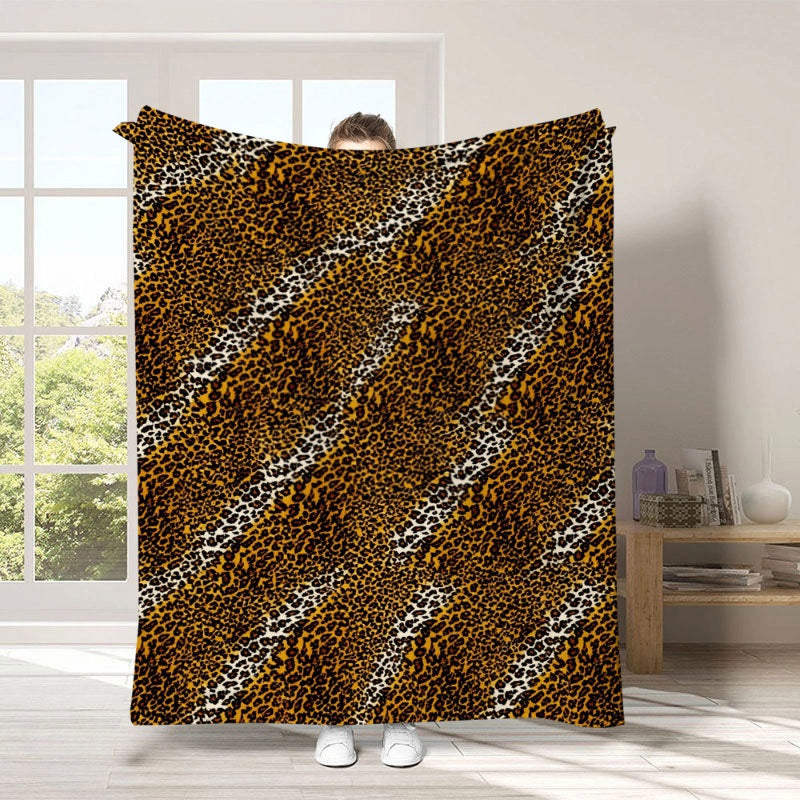🛋️ Ekstra blød plaid med leopardmønster – hygge og stil i hjemmet ✨