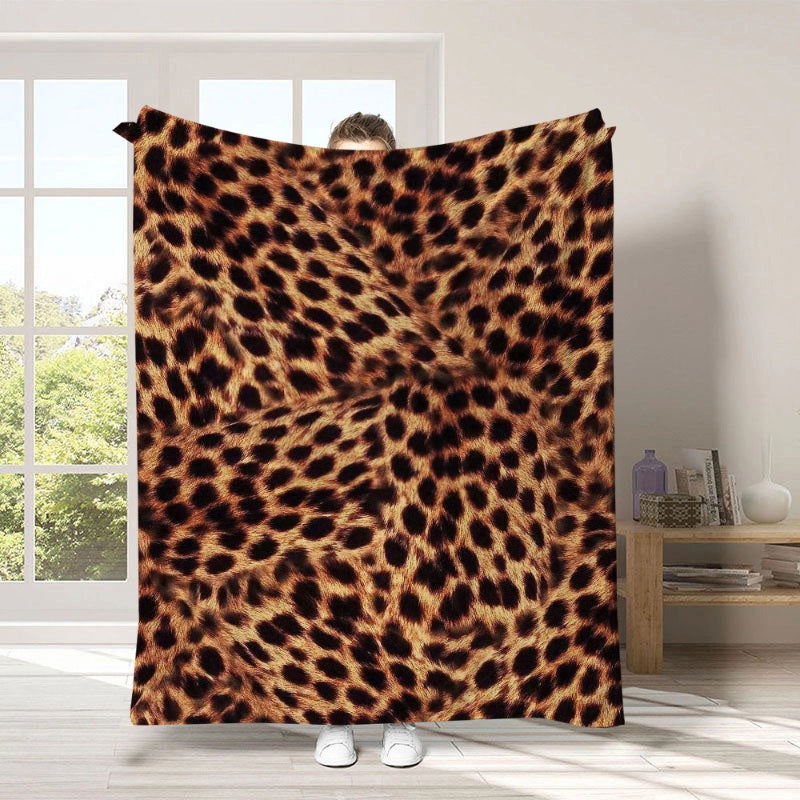 🛋️ Ekstra blød plaid med leopardmønster – hygge og stil i hjemmet ✨