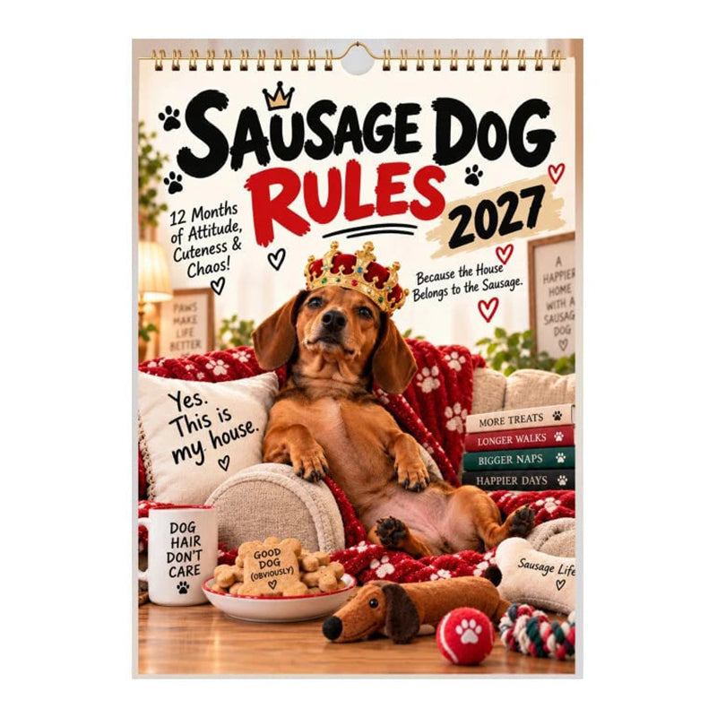 🌸 2027 Gravhundskalender – charmerende vægkalender til hundeelskere