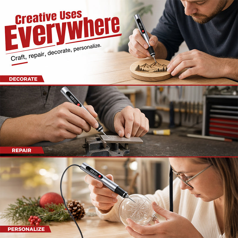 🖊️ Trådløs graveringspen | 3 hastigheder & Type-C