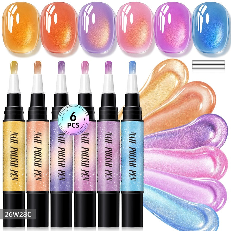 🎅SIDSTE DAG – POPULÆRT UDSALG – 50 % RABAT🌟😍Sæt med glitrende cat eye-neglelakpenne
