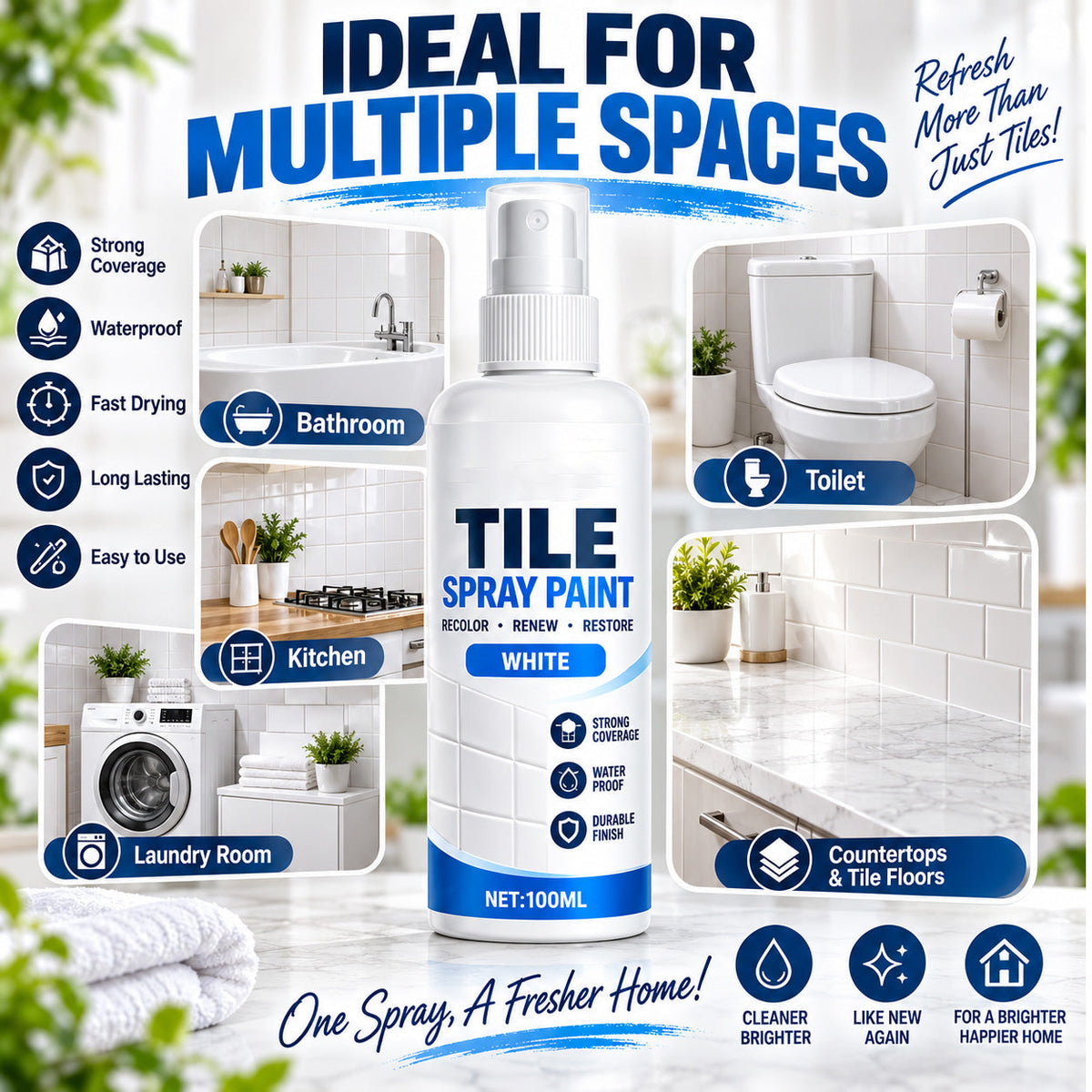 Spraymaling til flisefornyelse – ny farve & friskere overflade