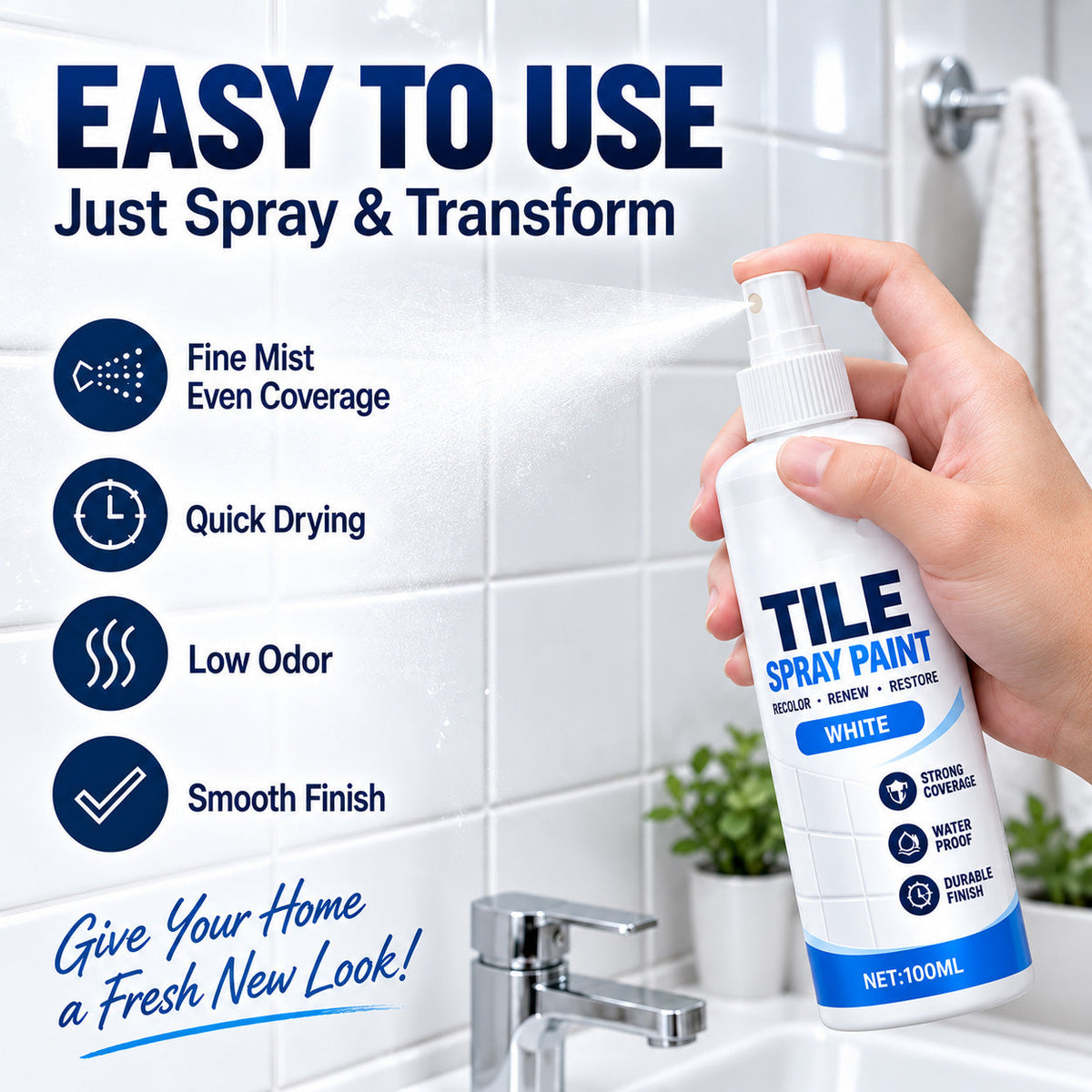 Spraymaling til flisefornyelse – ny farve & friskere overflade