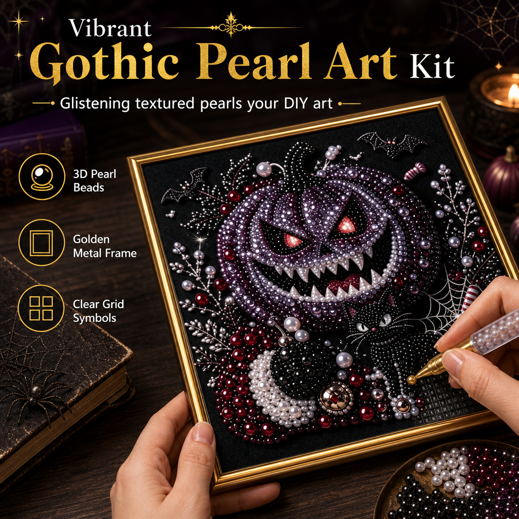 🦇 3D gotisk perlekunstsæt | Halloween DIY