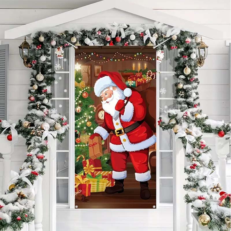 Julebetræk til dør – hurtig og stemningsfuld julepynt (90 × 180 cm)