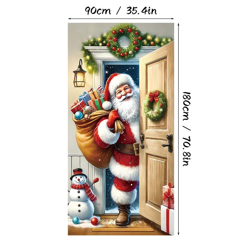 Julebetræk til dør – hurtig og stemningsfuld julepynt (90 × 180 cm)
