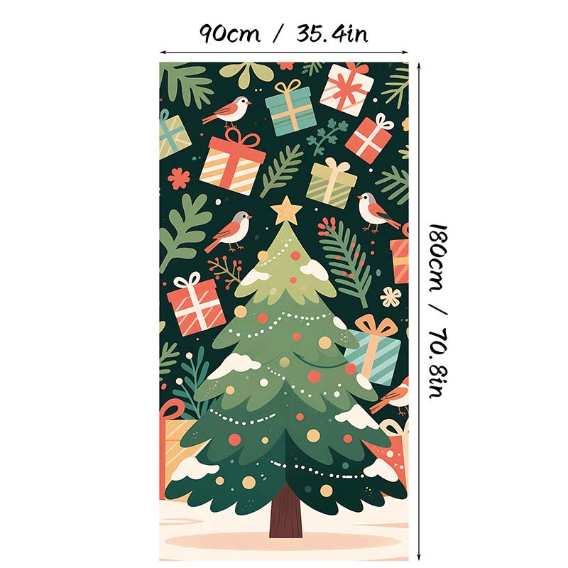 Julebetræk til dør – hurtig og stemningsfuld julepynt (90 × 180 cm)