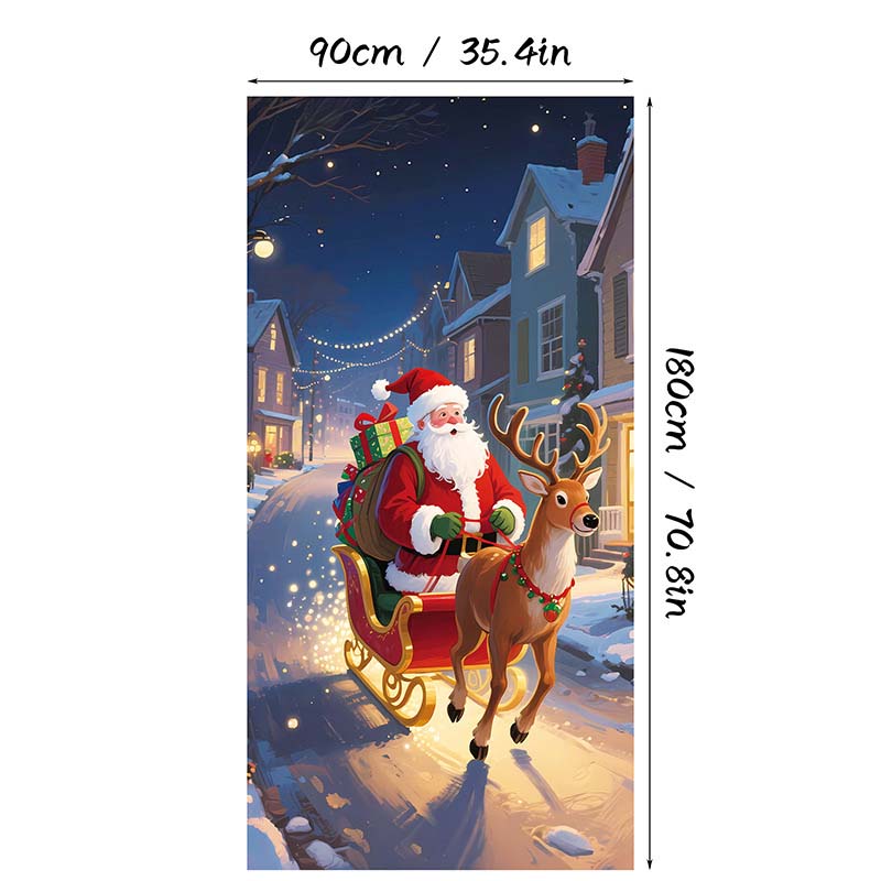 Julebetræk til dør – hurtig og stemningsfuld julepynt (90 × 180 cm)