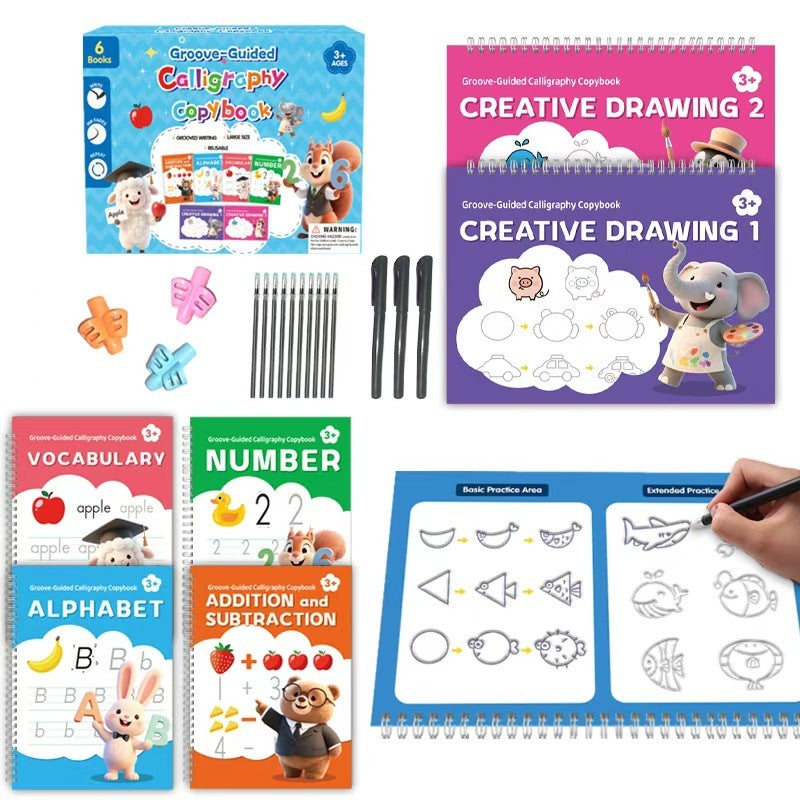 ✏️📚 Genanvendelig skriveøvebog med riller til børn ✨