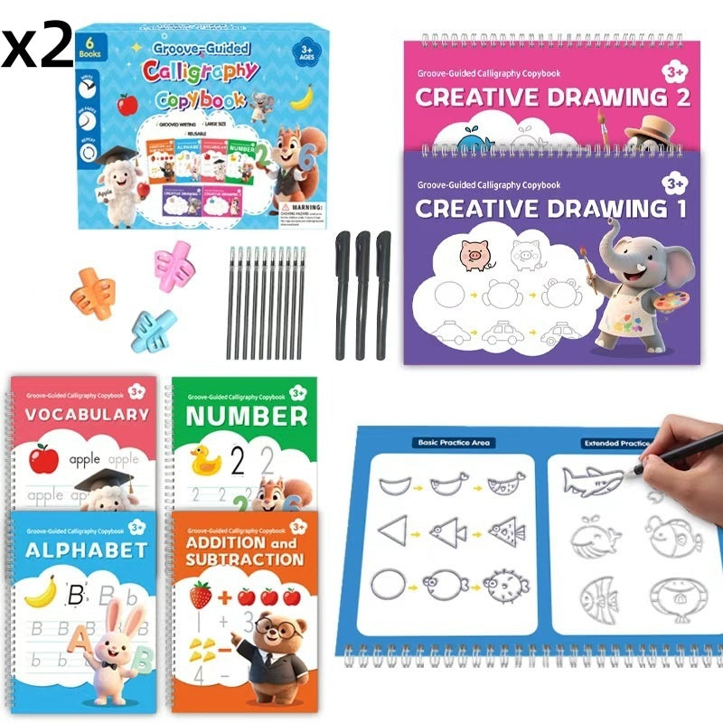 ✏️📚 Genanvendelig skriveøvebog med riller til børn ✨