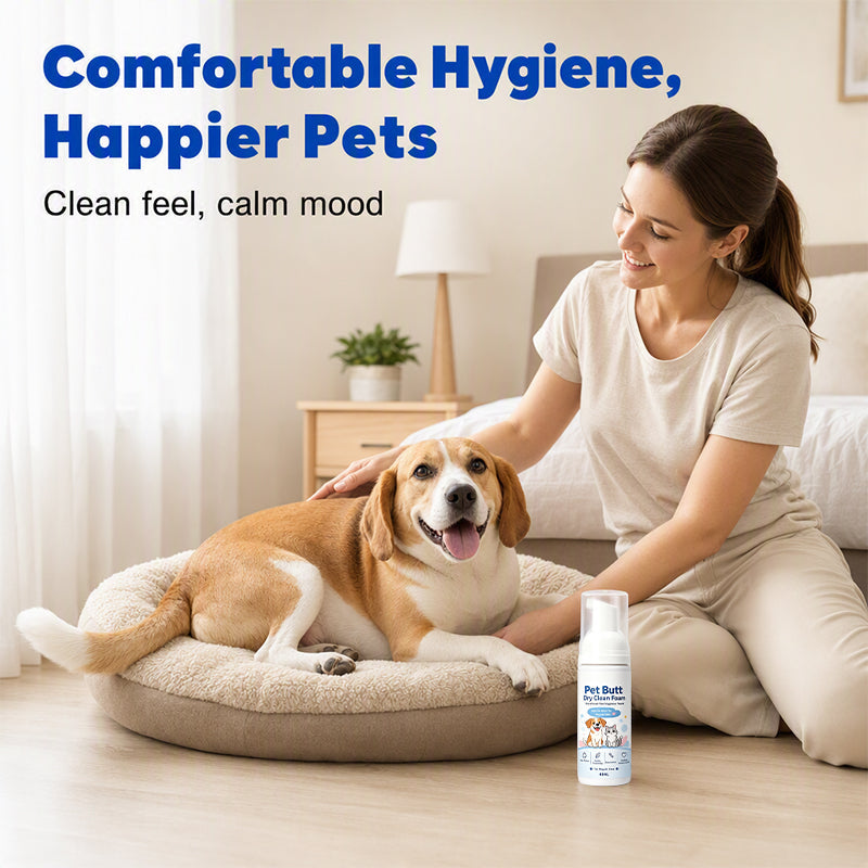 No-Rinse Pet Butt Dry Clean Foam til hunde og katte
