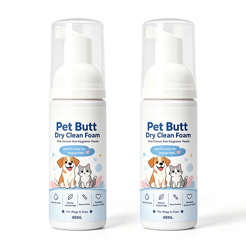 No-Rinse Pet Butt Dry Clean Foam til hunde og katte
