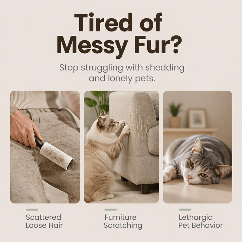 🐾 Spar 50 %! 🪶 2-i-1 hjørnetilbehør til pelspleje – selvpleje & fjerstav ✨