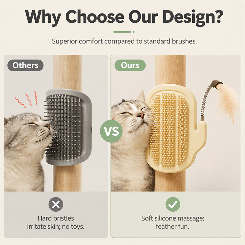 🐾 Spar 50 %! 🪶 2-i-1 hjørnetilbehør til pelspleje – selvpleje & fjerstav ✨