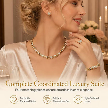 ⏳50 % rabat i en begrænset periode⏰Klassisk smykkesæt med hjertemotiv i 4 dele📿💍💖