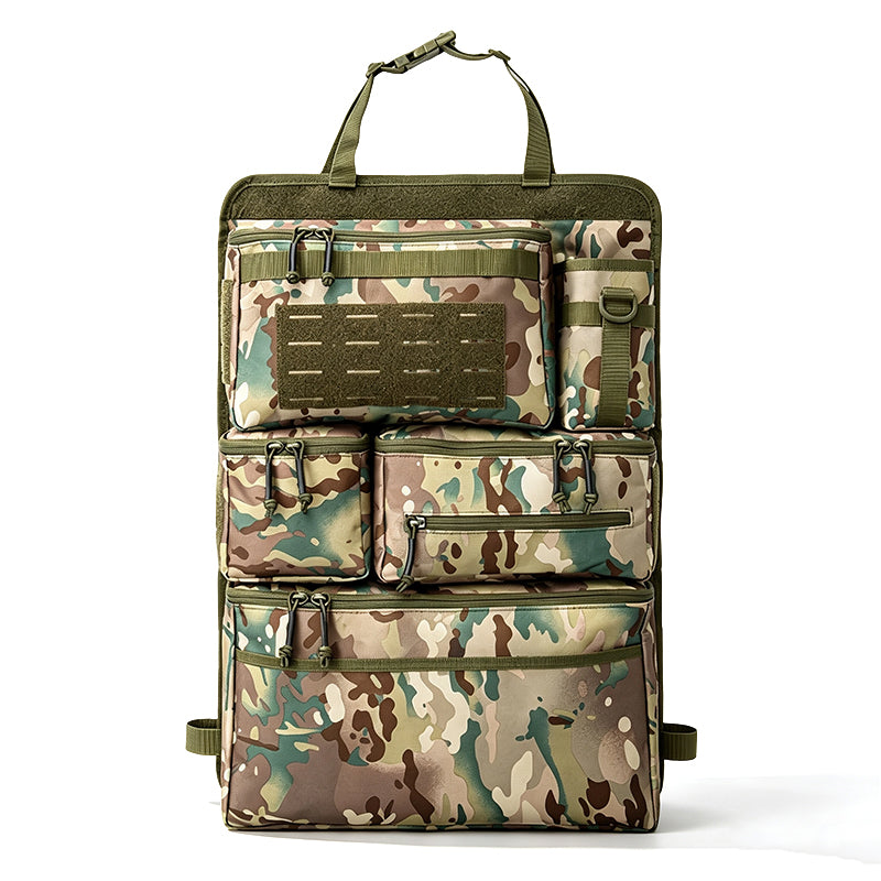 🚙 50 % RABAT NU! 🎒 Bilsædeorganisator med flere lommer – modulært system & slidstærkt camouflage-stof 🛠️