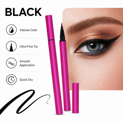 Vandfast flydende eyeliner med lang holdbarhed