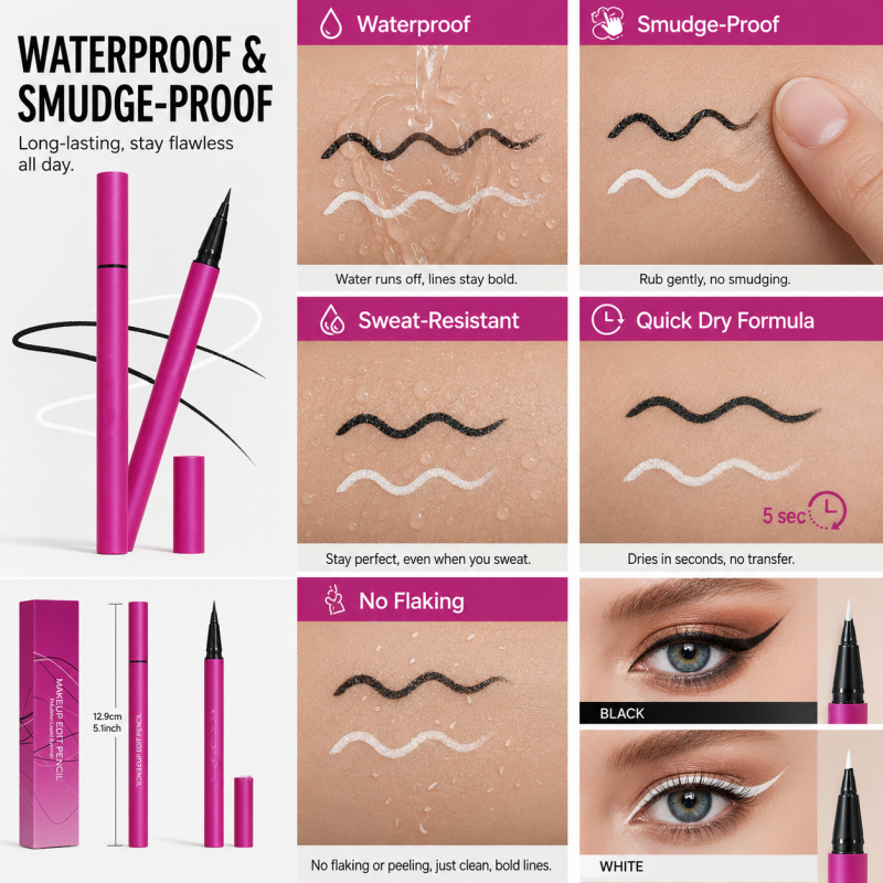 Vandfast flydende eyeliner med lang holdbarhed