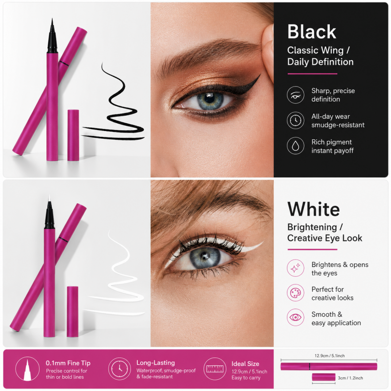 Vandfast flydende eyeliner med lang holdbarhed