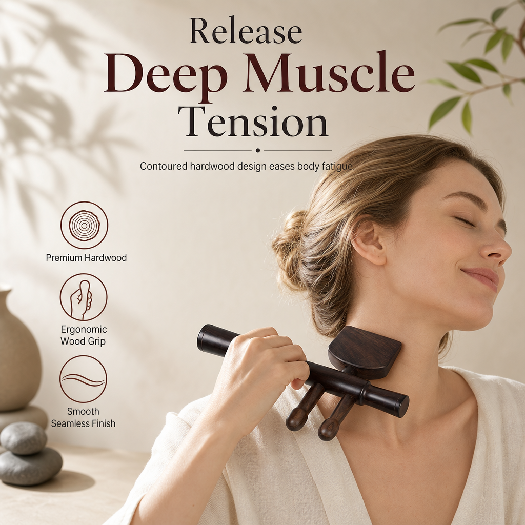 Gua Sha-skrabestav/skovl i træ