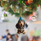 Sjovt juleophæng med gravhund til bilen
