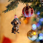 Sjovt juleophæng med gravhund til bilen
