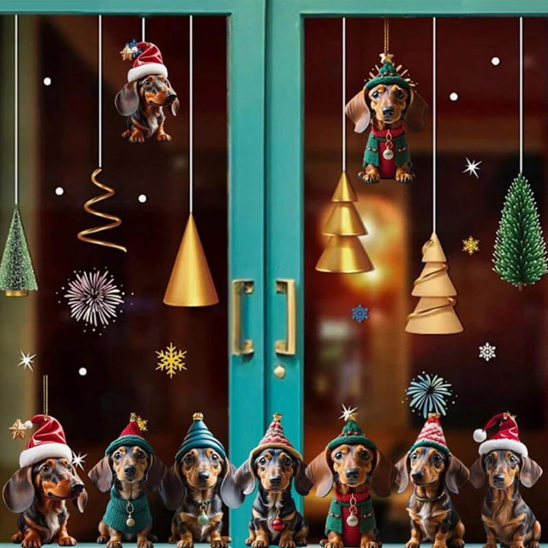 Sjovt juleophæng med gravhund til bilen