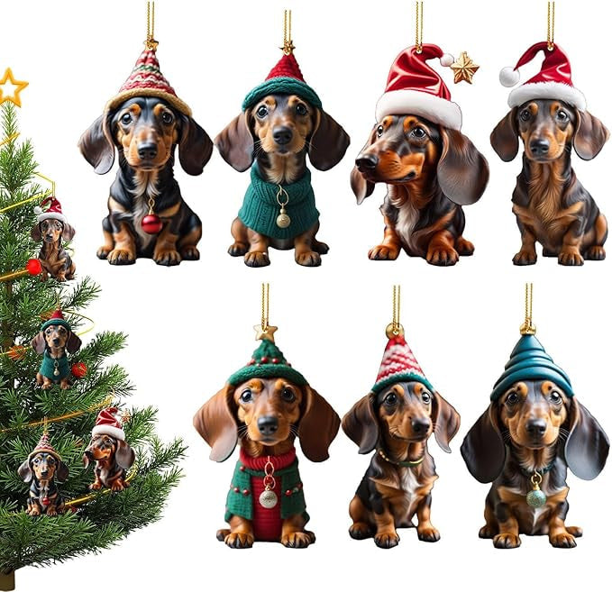 Sjovt juleophæng med gravhund til bilen