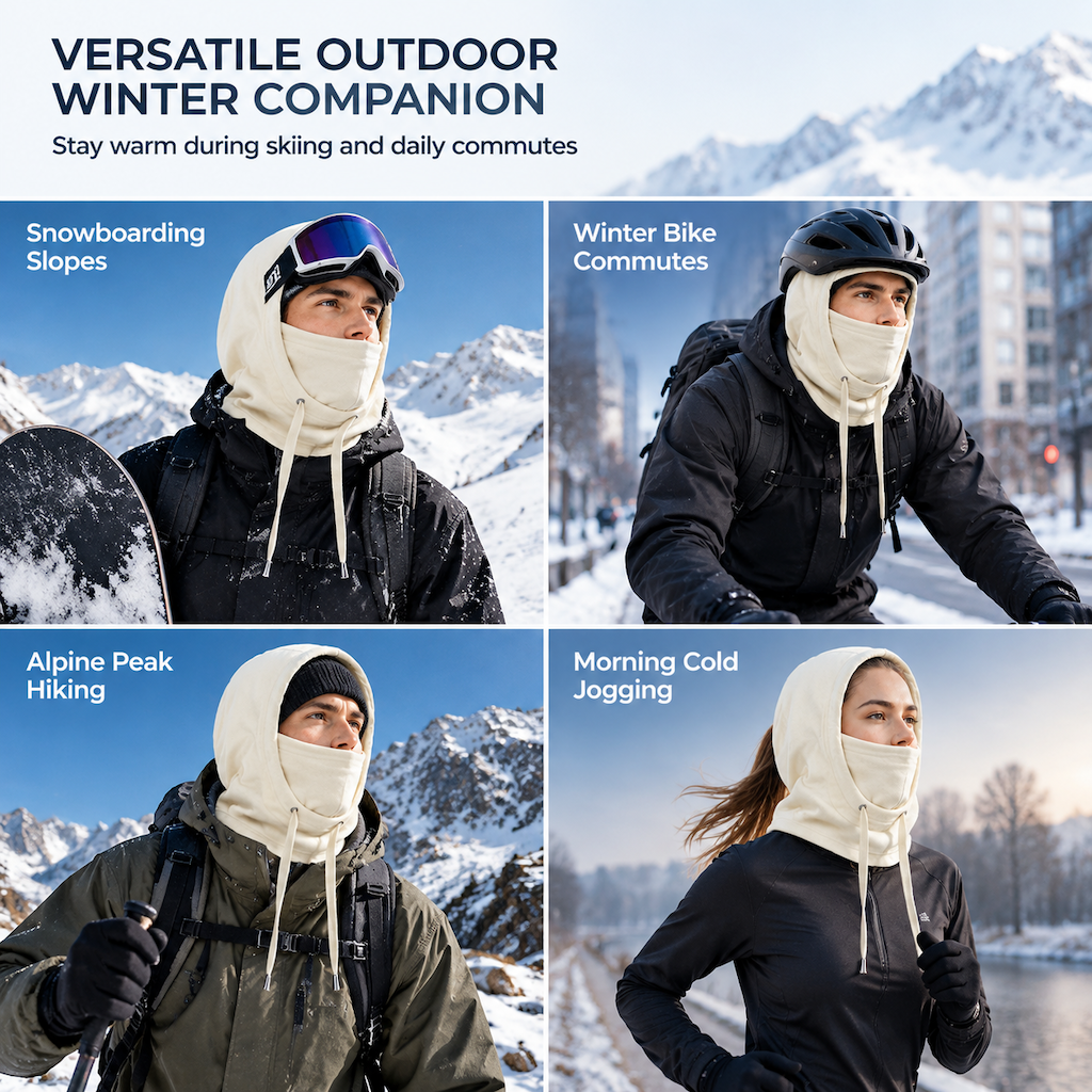 Varm vinter-skibalaclava til udendørs brug