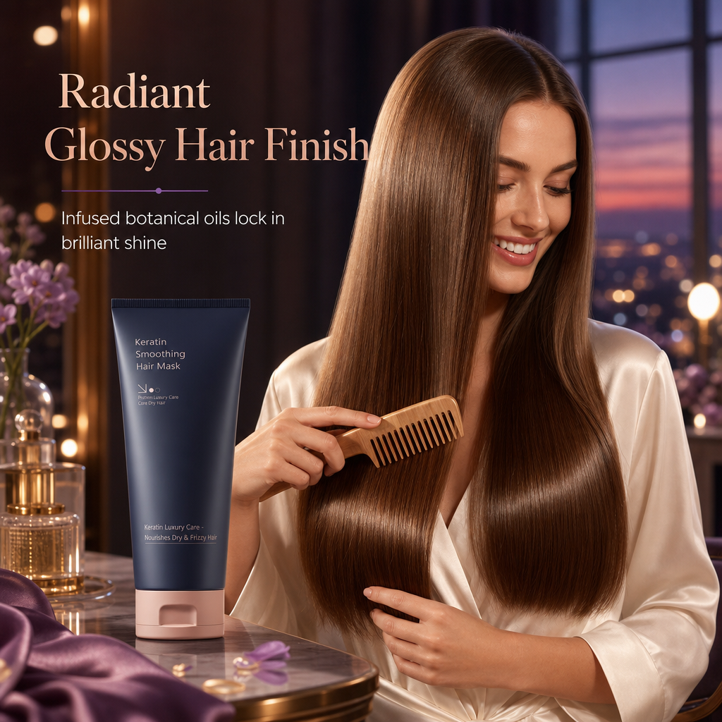 Keratin-udglattende hårmaske 320 ml – nærende og reparerende pleje til tørt, kruset og beskadiget hår