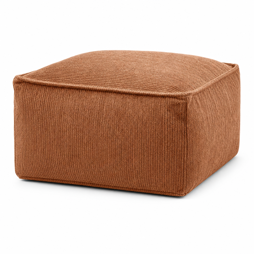 🧺 Opbevaringspufbetræk: Fyld med tøj, støtte op til 100 kg, bred lynlås, vaskbart, 45×45×23 cm