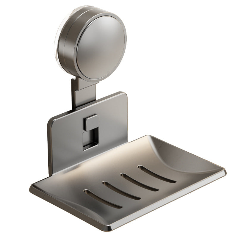 📢📢50 % RABAT!! ⏰Vakuum-sæbeskål: V-formet dræn, rustbestandigt aluminium, uden boring, drej-og-lås🧼