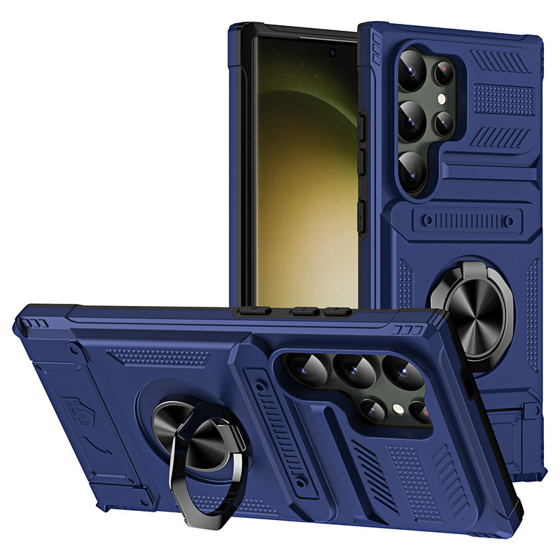 Samsung-mobilcover med kortholder & magnetisk ringstander