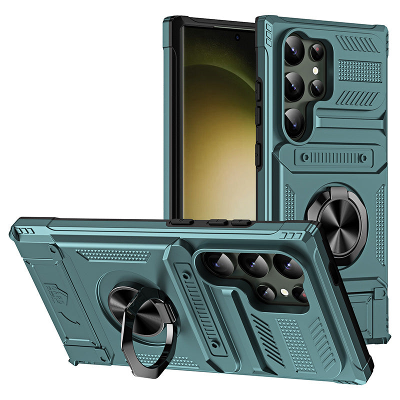 Samsung-mobilcover med kortholder & magnetisk ringstander