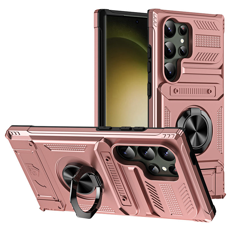 Samsung-mobilcover med kortholder & magnetisk ringstander