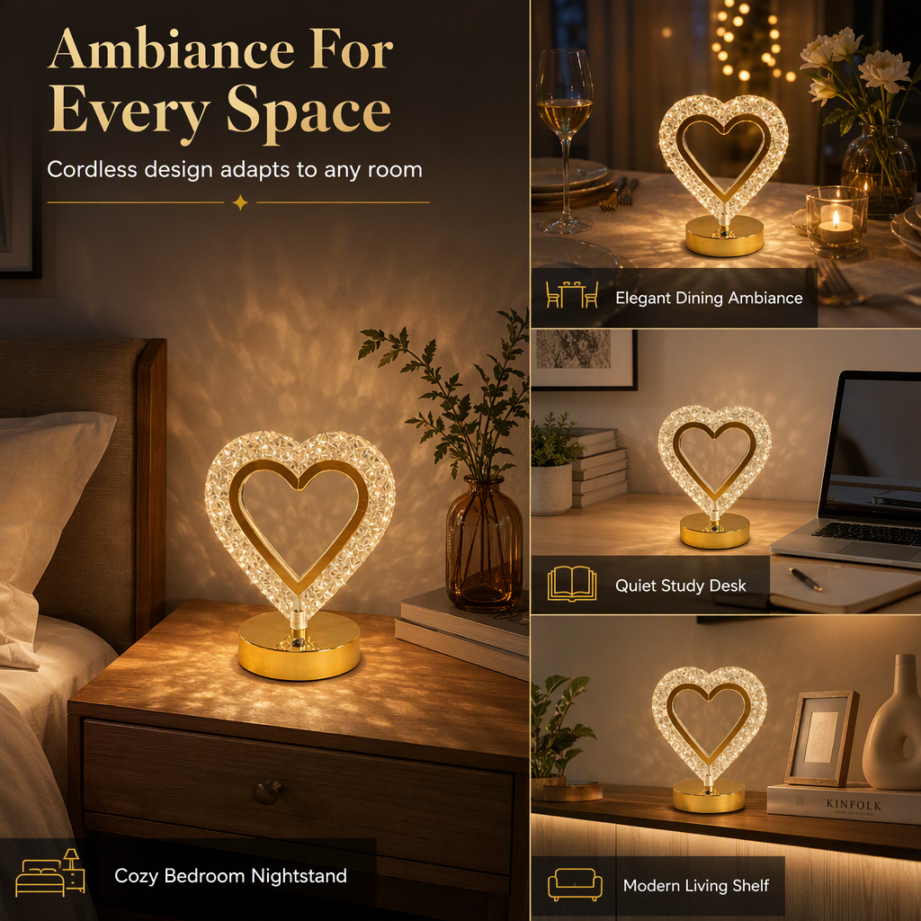 💎 50 % RABAT NU! ✨ Geometrisk krystalnatlampe – touch-betjening, 3 farver & USB-genopladelig til hyggelig soveværelsesbelysning 🌙