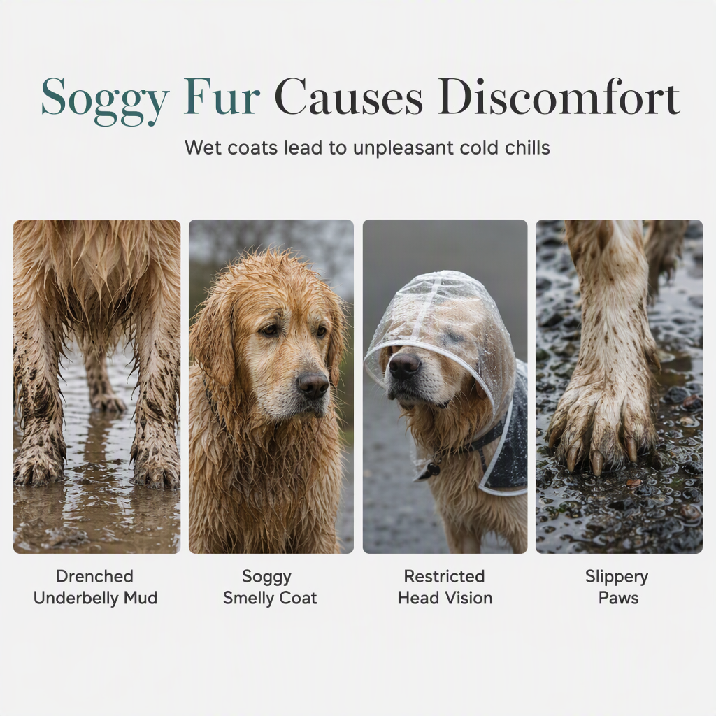 📢Nyhed med 50 % rabat🐕 Gennemsigtig, vandtæt regnfrakke til hunde – hold din hvalp tør og synlig på regnfulde gåture 🌧️