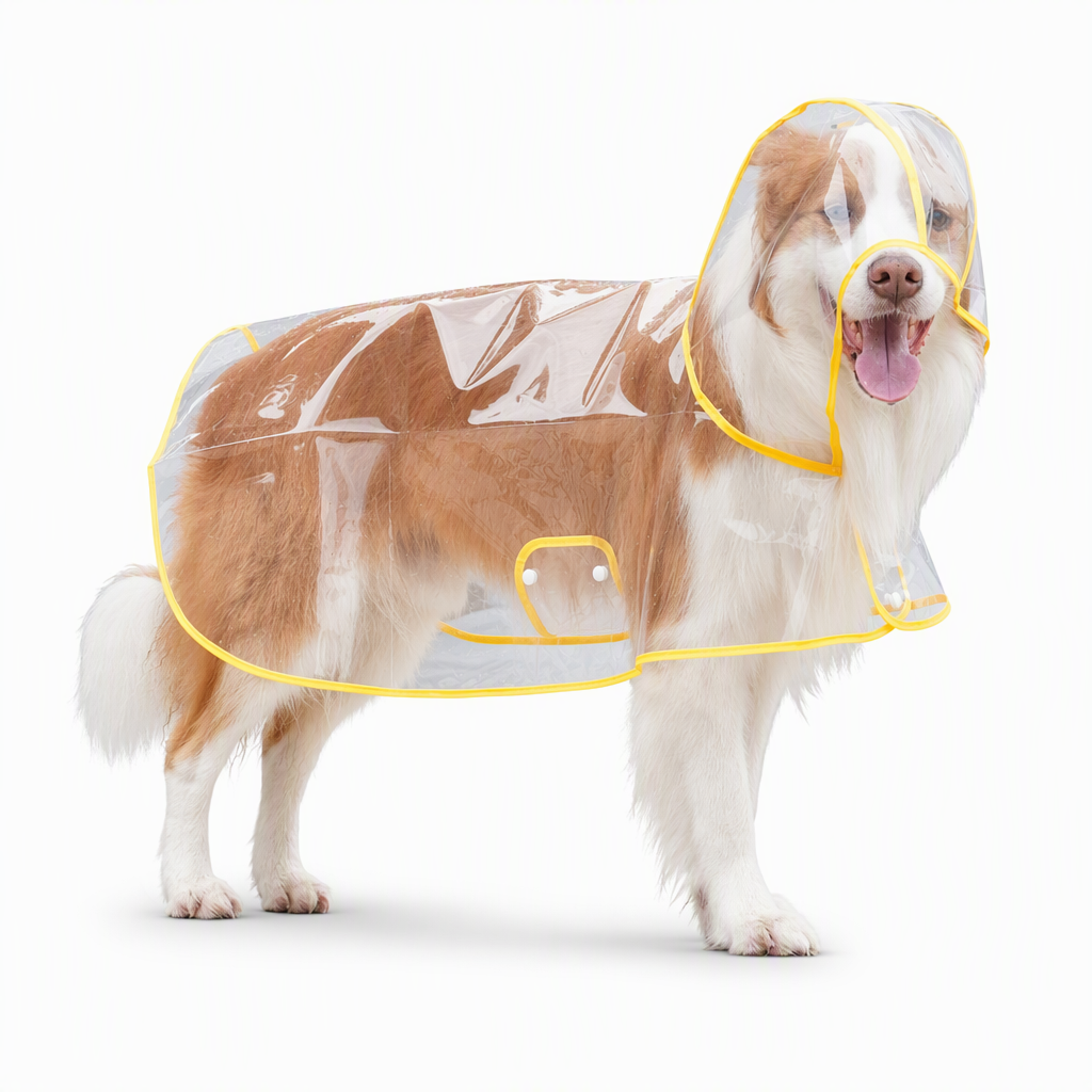 📢Nyhed med 50 % rabat🐕 Gennemsigtig, vandtæt regnfrakke til hunde – hold din hvalp tør og synlig på regnfulde gåture 🌧️