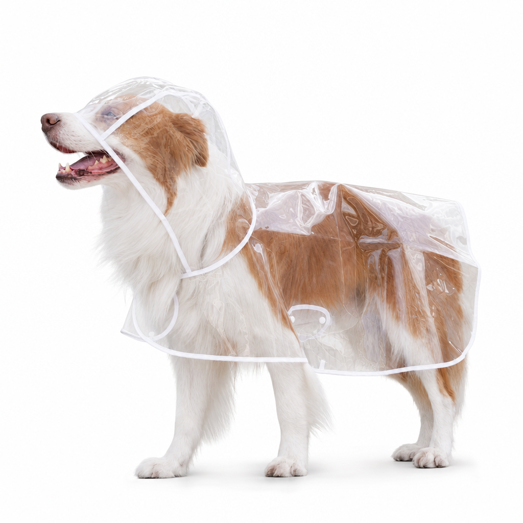 📢Nyhed med 50 % rabat🐕 Gennemsigtig, vandtæt regnfrakke til hunde – hold din hvalp tør og synlig på regnfulde gåture 🌧️