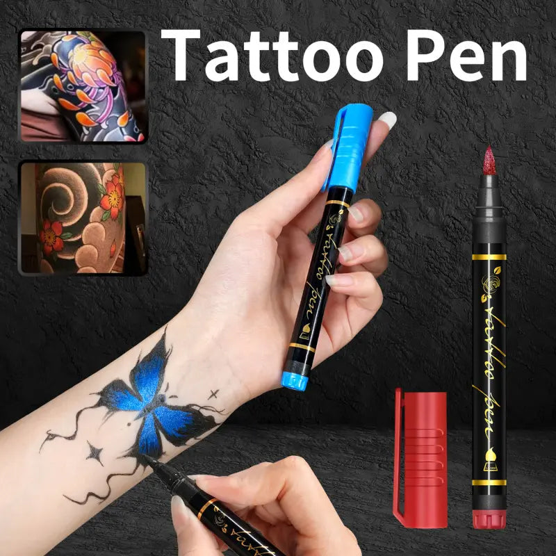 ⏳ Tidsbegrænset tilbud ⏰🎨Sæt med 10 midlertidige tatoveringspenne – kropskunstpenne til kreative designs ✨