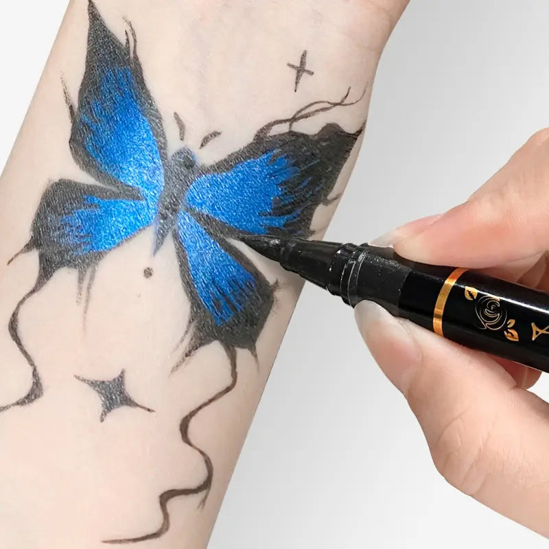 ⏳ Tidsbegrænset tilbud ⏰🎨Sæt med 10 midlertidige tatoveringspenne – kropskunstpenne til kreative designs ✨