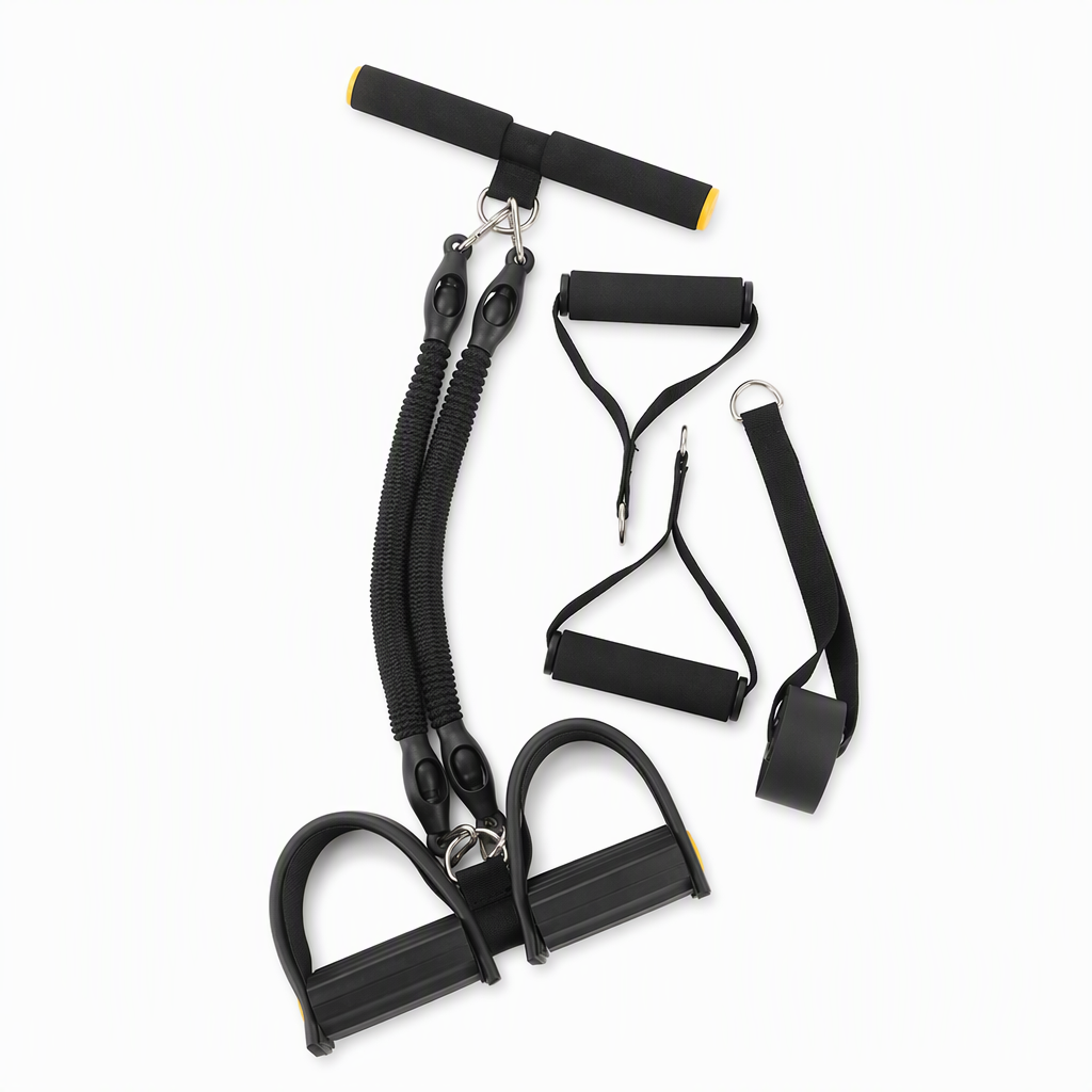 📢📢 50% RABAT! 💪 Pedalmodstandsbånd – 4 modstandsniveauer, forstærkede karabinhager & helkropstræning derhjemme