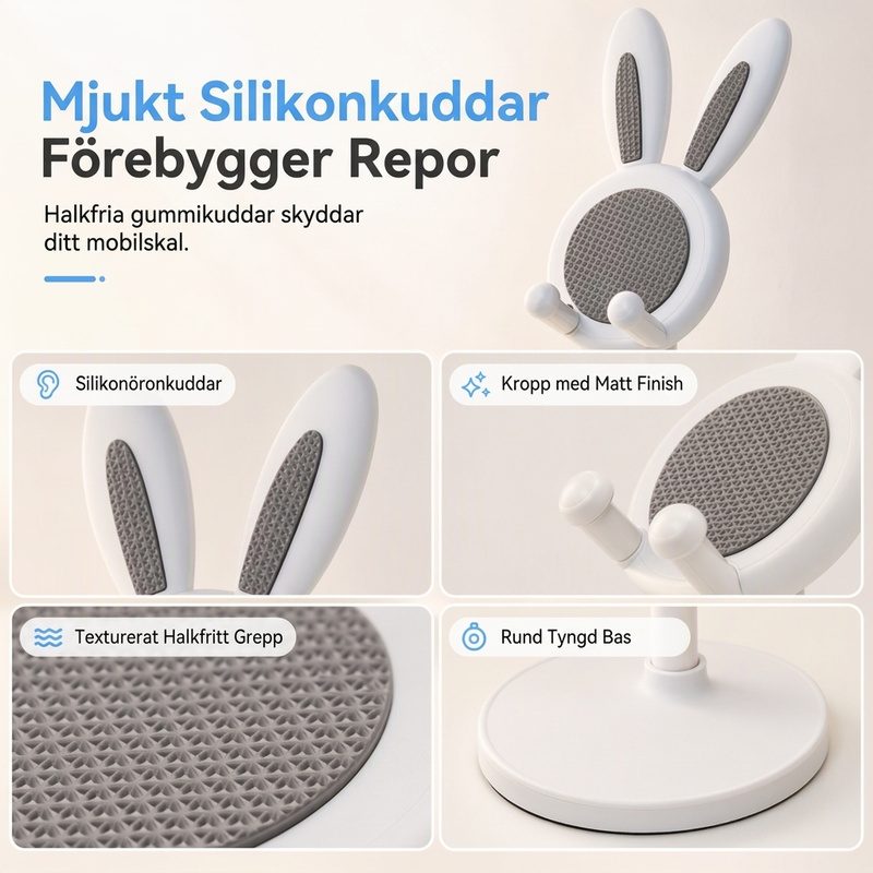 Sød bordholder til telefon i kaninform