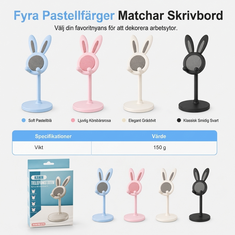 Sød bordholder til telefon i kaninform