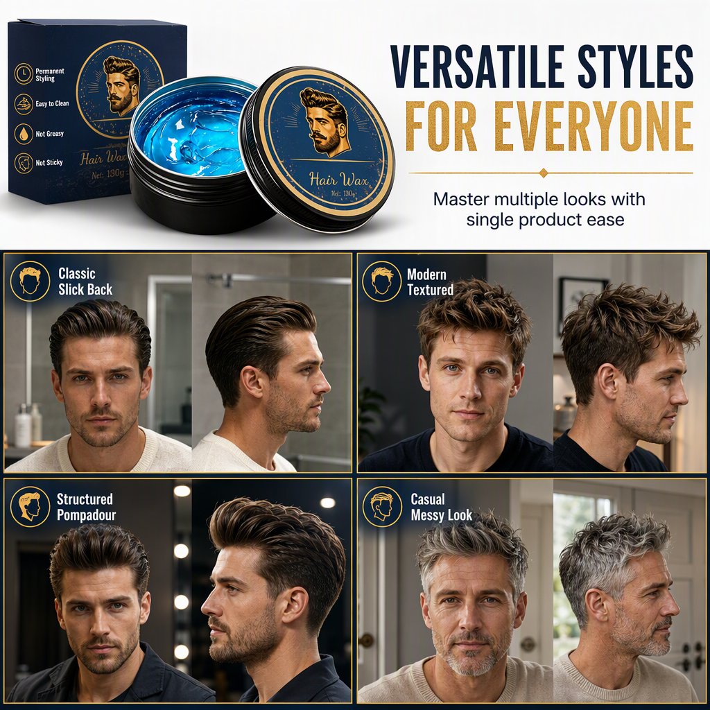 💈 KØB 2 FÅ 1 GRATIS! Flot frisure med frisk cologneduft – stylingpomade til mænd, 130 g