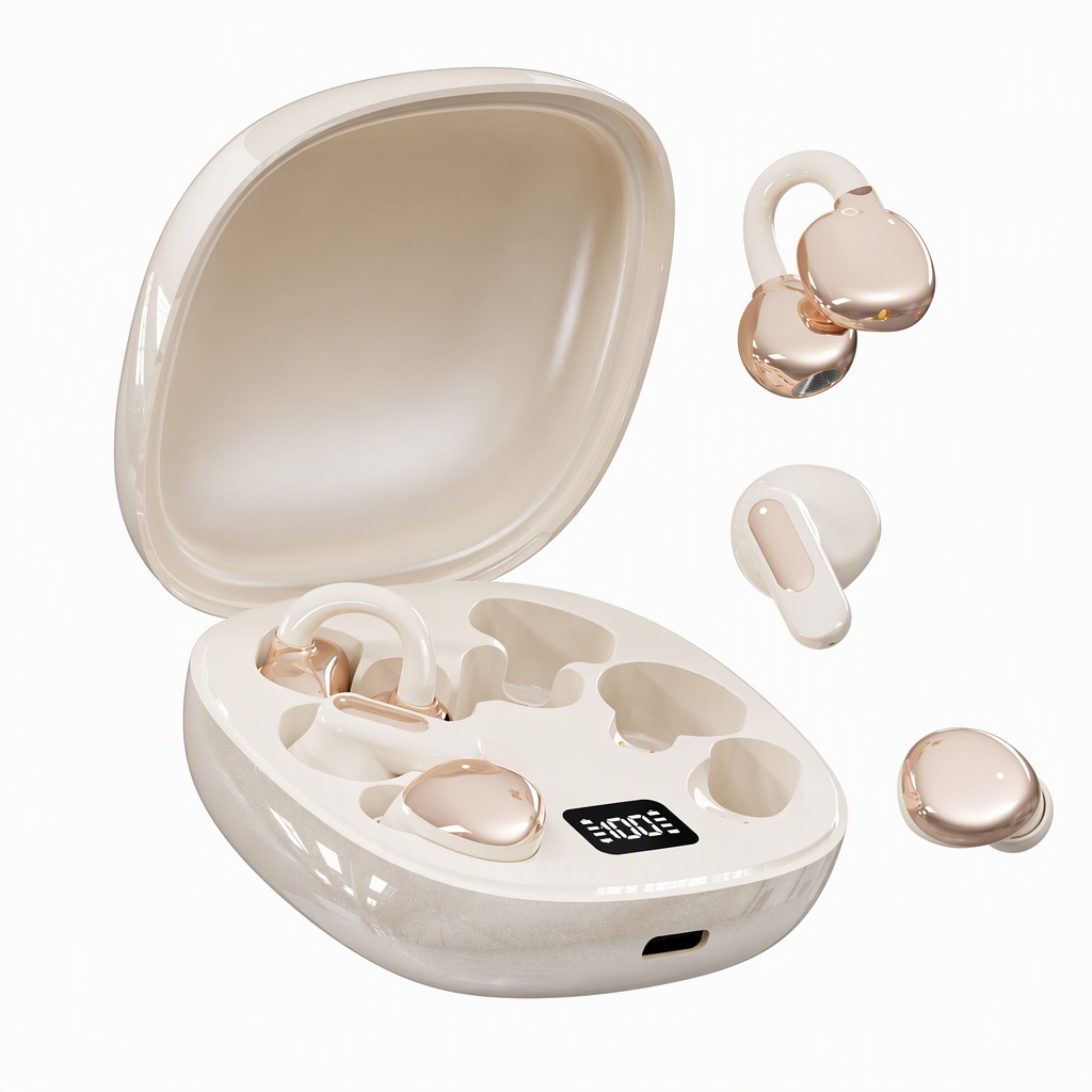 🏆 Supertilbud – 50 % RABAT 🎧 3-i-1 Bluetooth-øretelefoner – 6 ørepropper, øreklemme og in-ear, støjreduktion
